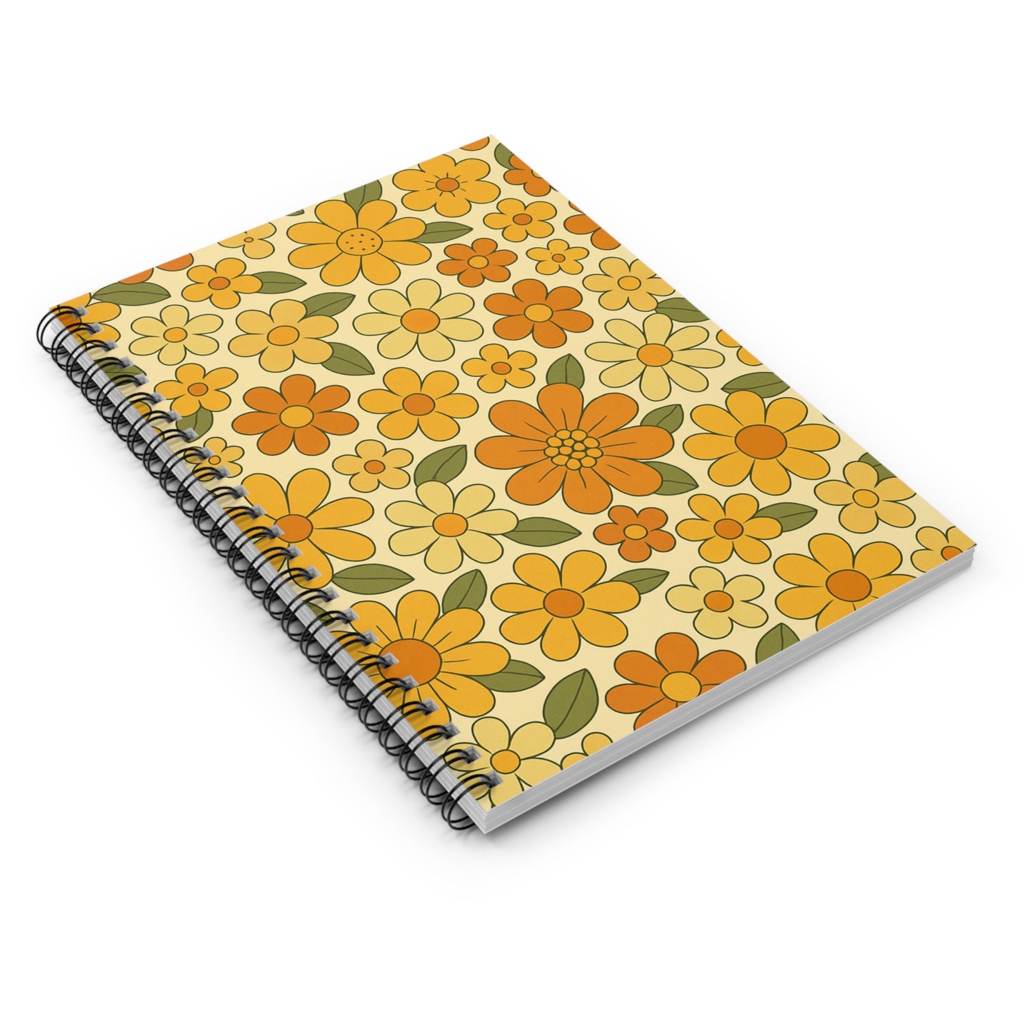 Retro Floral Spiral Notebook – Groovy 60’s Vintage Flower Power Journal