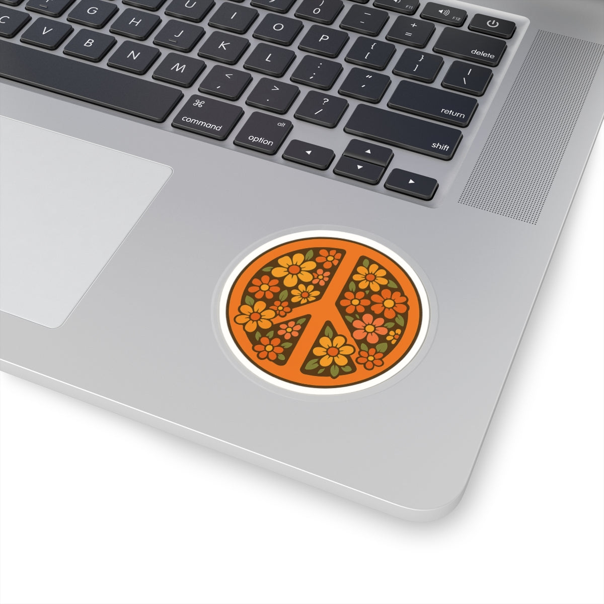 Retro Flower Power Peace Sign Sticker