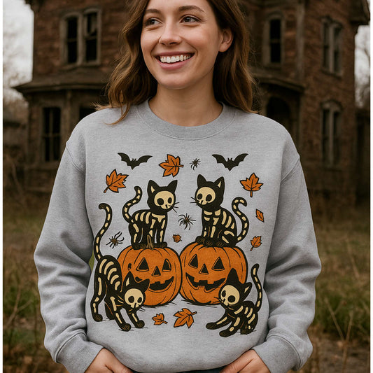 Playful Skeleton Cats